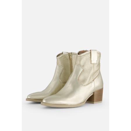 Linea Zeta Enkellaarsjes goud Leer