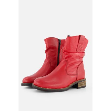 Cellini Plooi Enkellaarsjes rood Leer