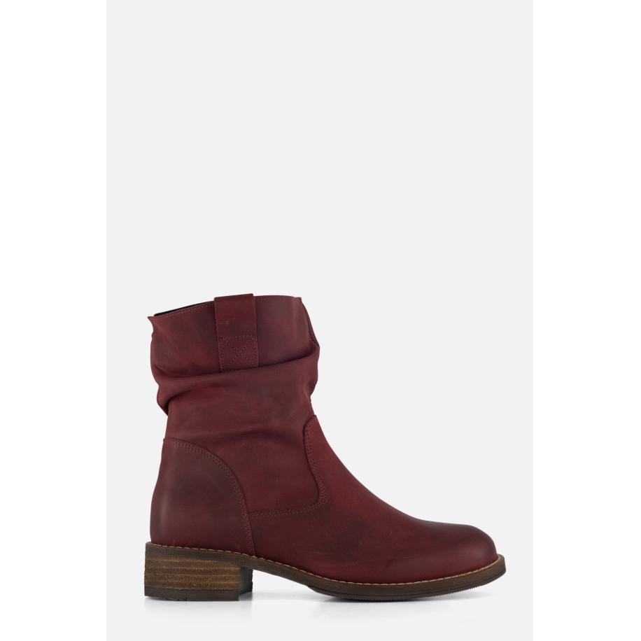 Cellini Plooi Enkellaarsjes rood Nubuck Rood