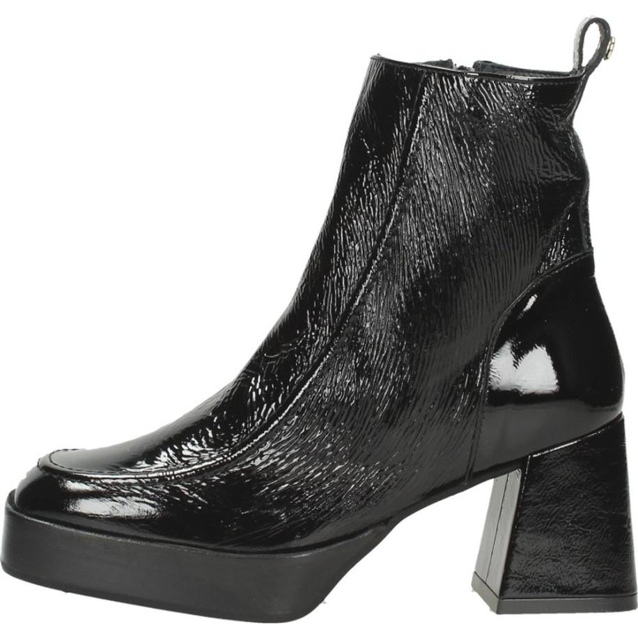 Red Rag - Enkellaarsjes Hak Zwartlak Zwart