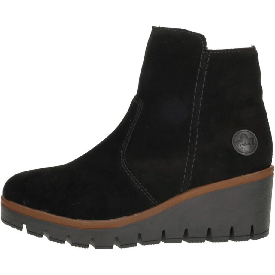 Rieker - Enkellaarsjes Hak Zwart