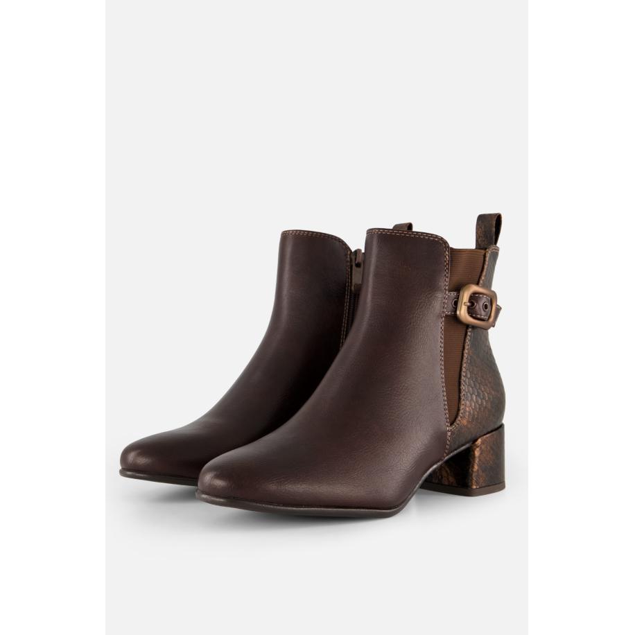 Marco Tozzi Enkellaarsjes bruin Synthetisch -