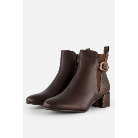 Marco Tozzi Enkellaarsjes bruin Synthetisch