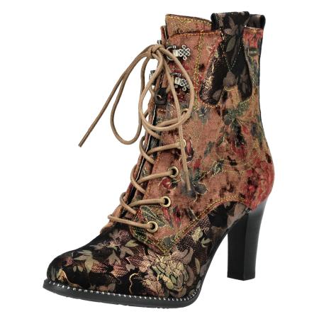 Laura Vita Laura Vita Veterlaarsjes brons / goud / rood / zwart