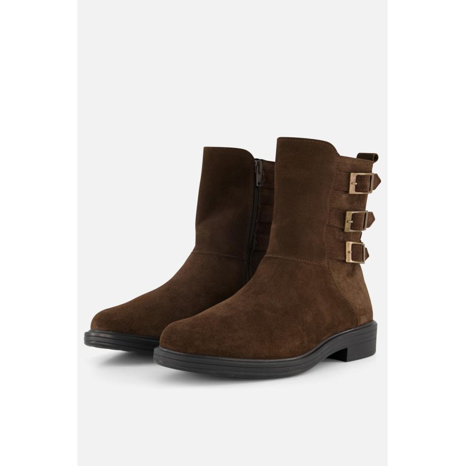 Feyn Enkellaarsjes bruin Suede Bruin