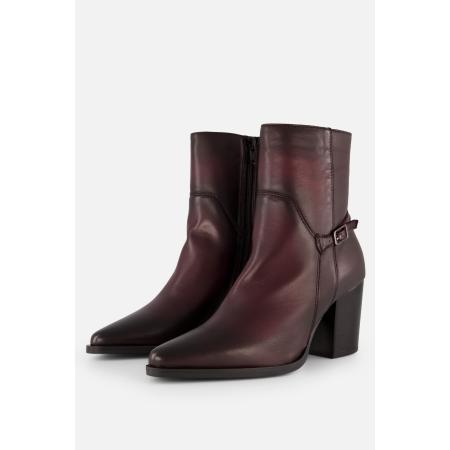 Linea Zeta Enkellaarsjes bordeaux Leer