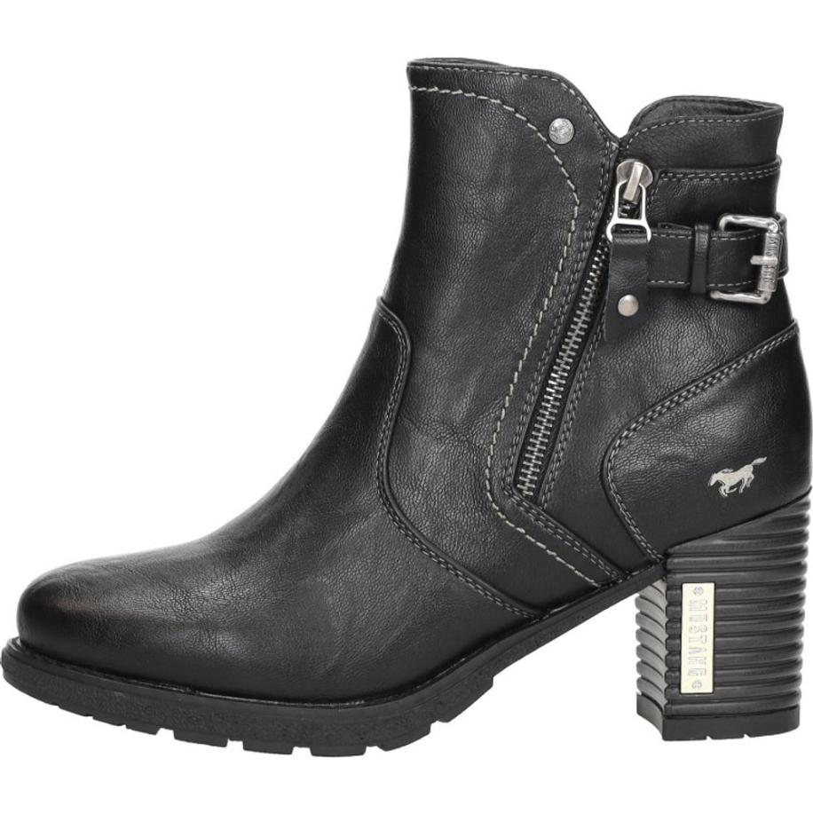 Mustang - Enkellaarsjes Hak Zwart