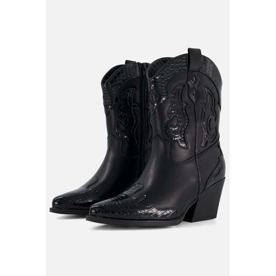 Ann Rocks Cowboylaarzen zwart Pu Zwart