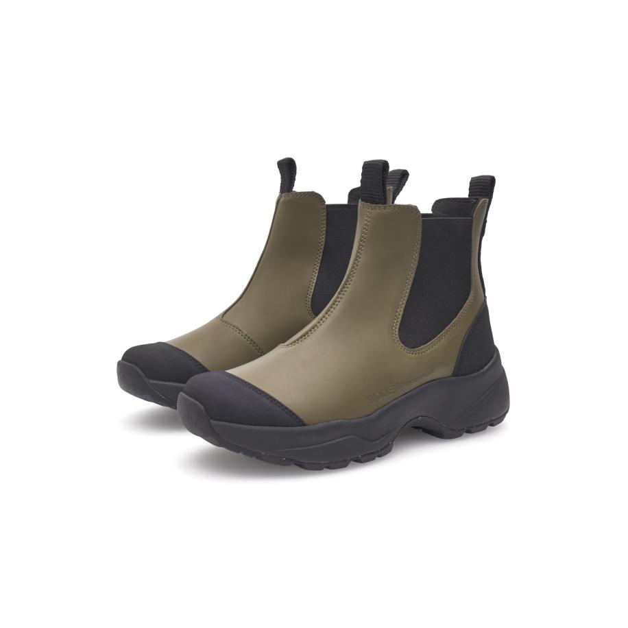 Woden WODEN Chelsea boots Siri kaki / zwart -