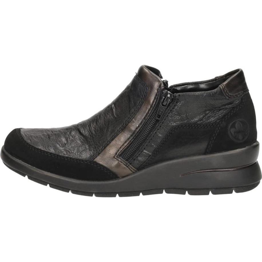 Rieker - Enkellaarsjes Plat Zwart