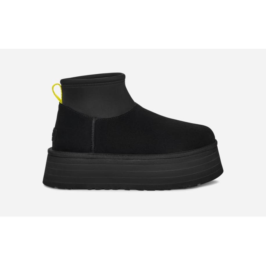UGG® Classic Mini Dipper-laars voor dames in Black, Maat 43, Suede/Neoprene/Recycled Materials -