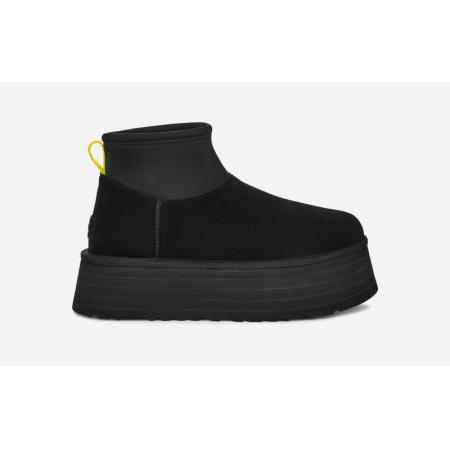 UGG® Classic Mini Dipper-laars voor dames in Black, Maat 40, Suede/Neoprene/Gerecyclede Materialen