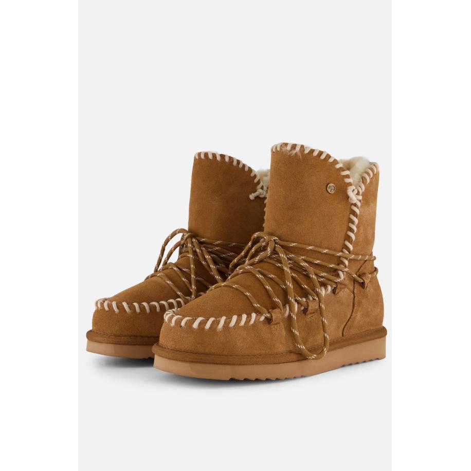 Warmbat Flurry New Winterboots cognac Suede Bruin
