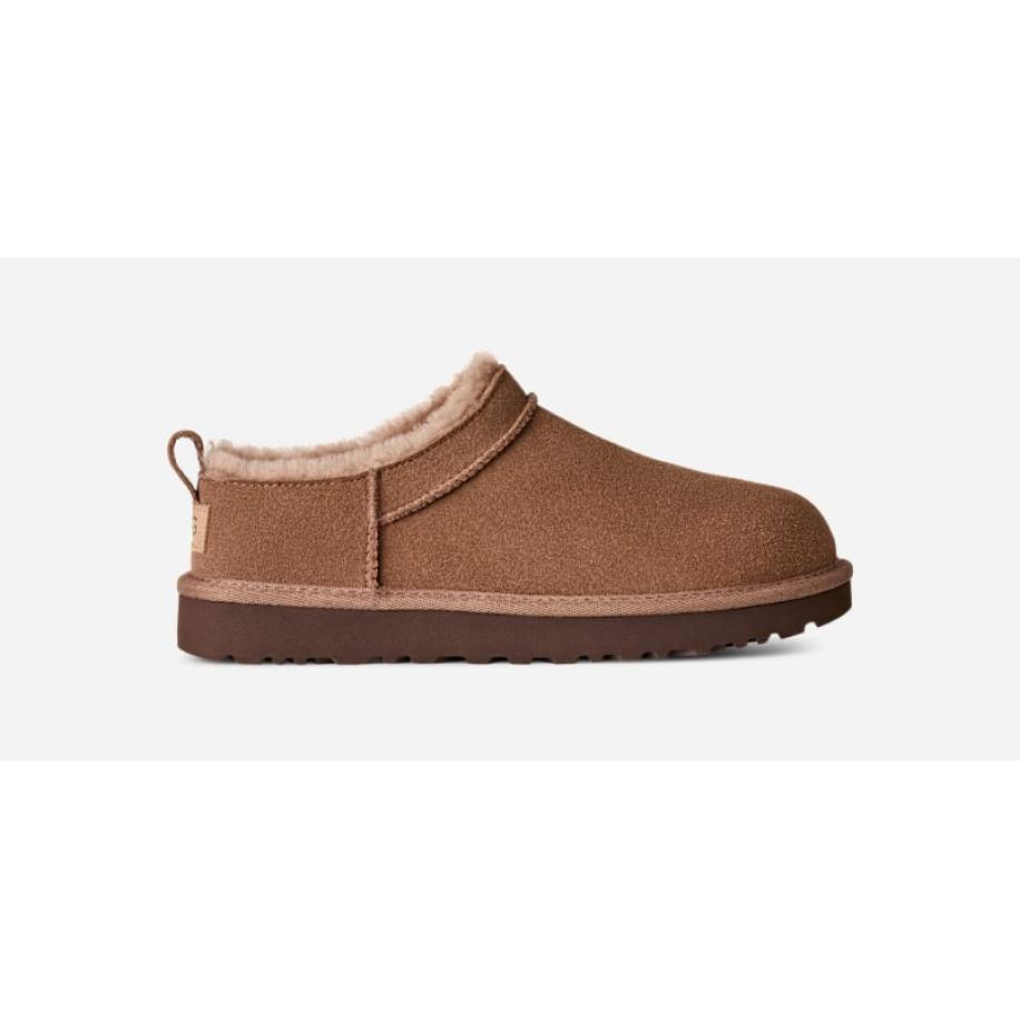 UGG® Classic Micro-laars in Rocky Oak, Maat 40, Suede Bruin
