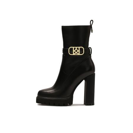 Kazar Enkellaarsjes goud / zwart