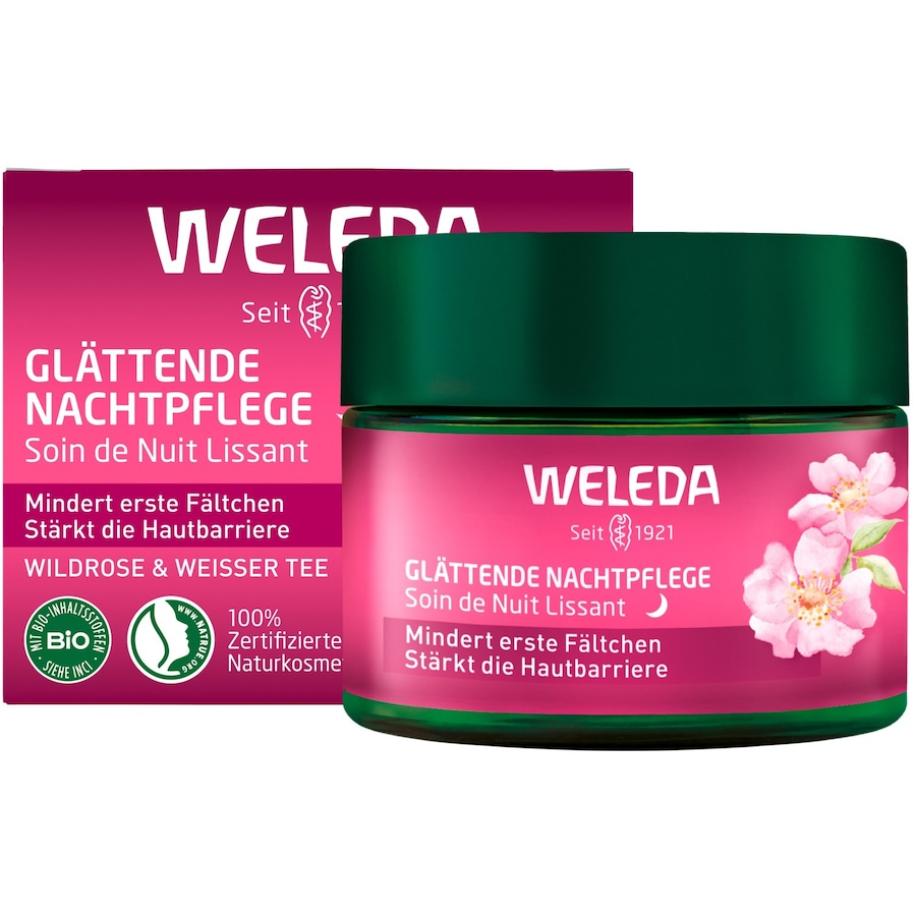 Weleda Night Care Gladmakende Nachtverzorging Wilde Roos & Witte Thee Gezichtscrème Dames 40 ml