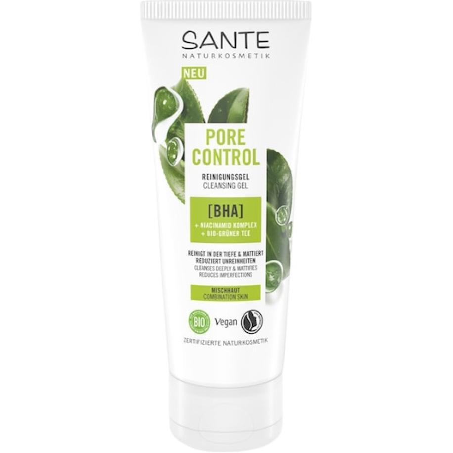 Sante Naturkosmetik Cleansing Poriebestrijdende reinigingsgel met BHA, niacinamide complex & organische groene thee Reiniging Dames 100 ml
