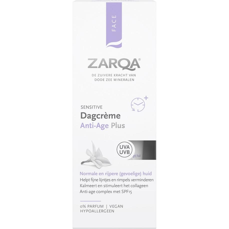 Zarqa Sensitive Dagcrème Anti-Age Plus 0% Parfum SPF15