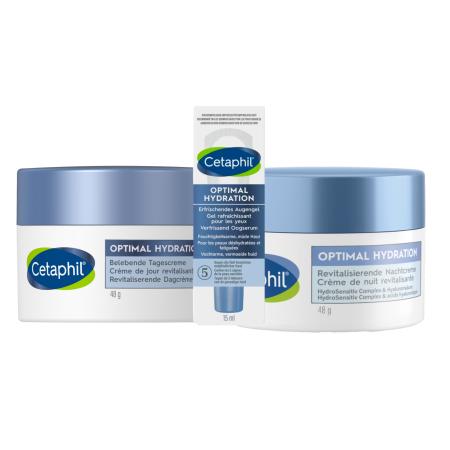 Cetaphil Optimal Hydration Revitaliserende Dagcrème + Nachtcrème + Oogserum Combi