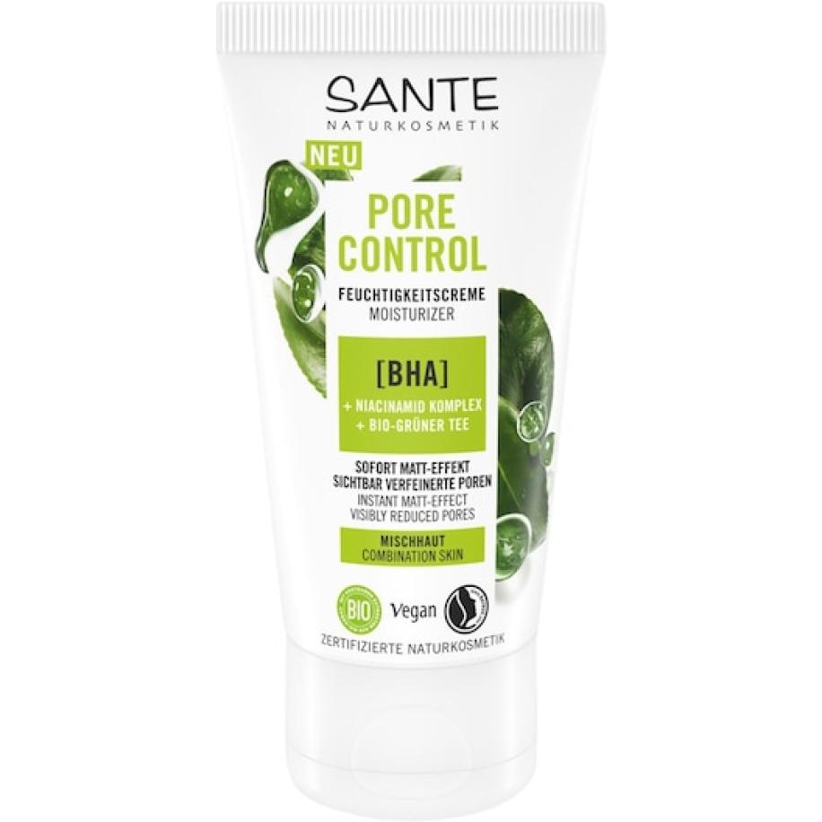 Sante Naturkosmetik Vochtinbrenger Vochtinbrengende crème tegen poriën met BHA, niacinamide complex & organische groene thee Gezichtscrème Dames 50 ml