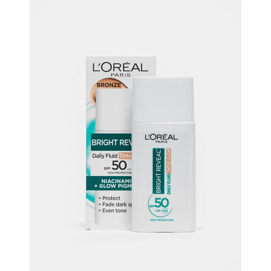 L'Oreal Paris Daily Fluid Tinted Glow Getinte moisturizer met SPF 50+, Bronze Glow, 50ml-Neutraal