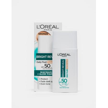 L'Oreal Paris Daily Fluid Tinted Glow Getinte moisturizer met SPF 50+, Bronze Glow, 50ml-Neutraal