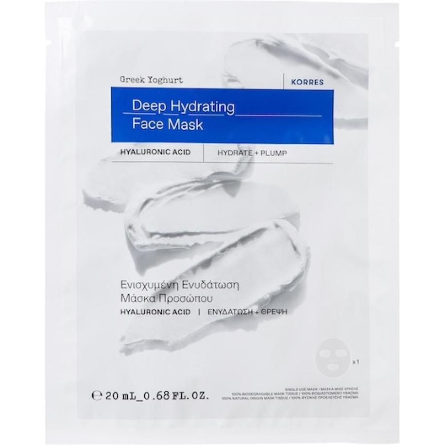 Korres Greek Yoghurt Intens hydraterend bladmasker Sheet maskers Dames 20 ml