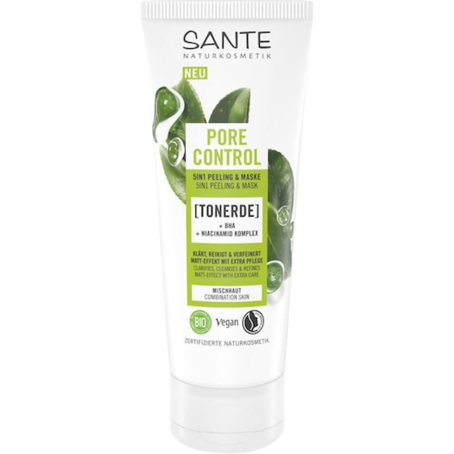 Sante Naturkosmetik Cleansing Poriecontrole 5in1 peeling & masker met klei, BHA niacinamide complex Reiniging Dames 100 ml