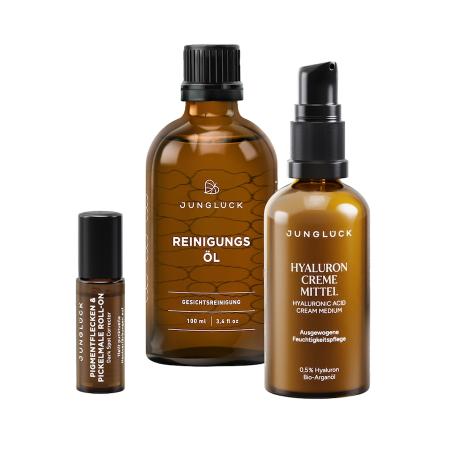 Junglück Reinigingsolie Pigmentvlekken & Puistjes Roll-On Hyaluron Crème medium