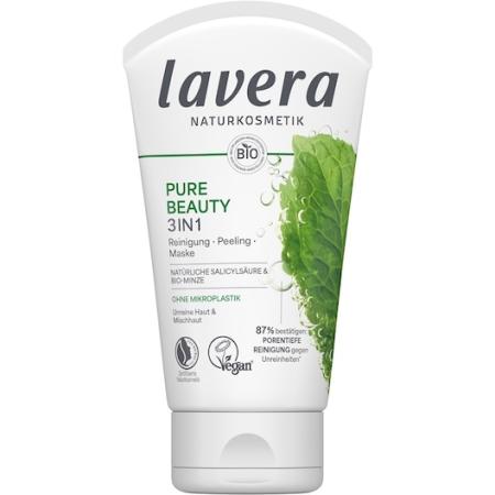 Lavera Schoonmaken Pure Beauty 3in1 Reinigend Exfoliërend Masker Reinigingscrème Dames 125 ml
