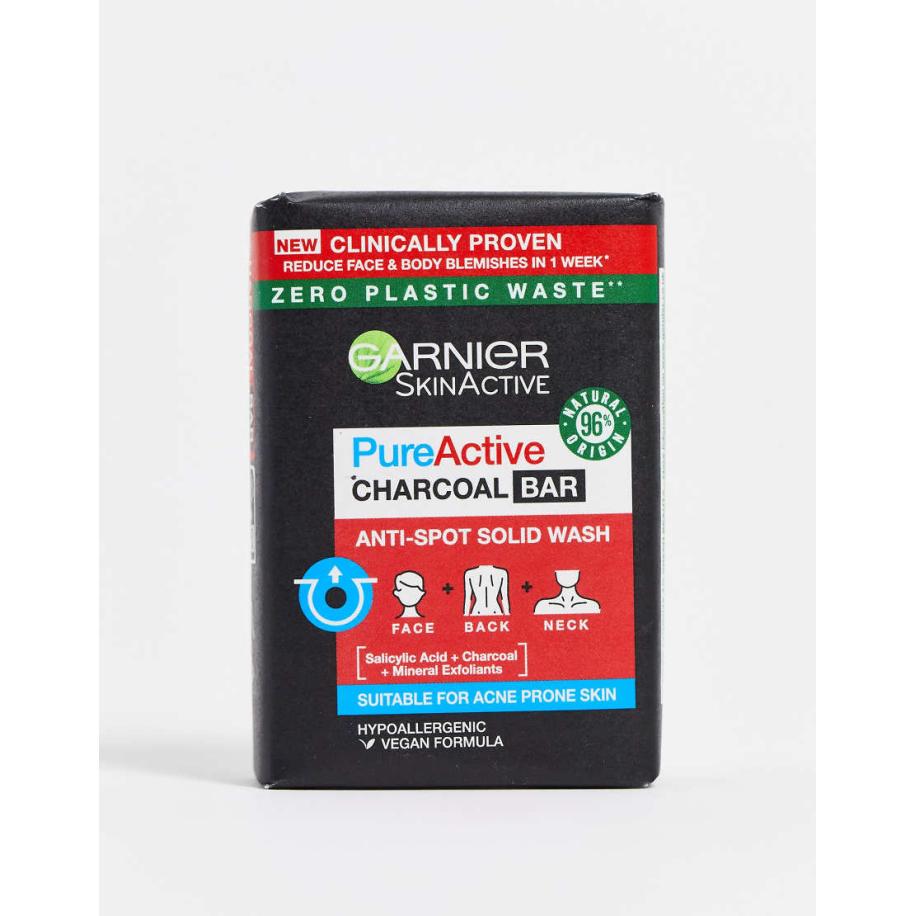 Garnier Pure Active Charcoal Cleansing Bar with Salicylic Acid for Blemishes Reiniggingszeep tegen puistjes 100g-Geen kleur