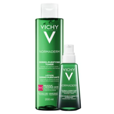 Vichy Normaderm Reinigingslotion + Acne-Prone Skin Dagcrème Combi Set