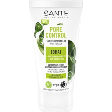 Sante Naturkosmetik Vochtinbrenger Vochtinbrengende crème tegen poriën met BHA, niacinamide complex & organische groene thee Gezichtscrème Dames 50 ml