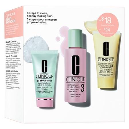 Clinique 3-fase-systeemverzorging Alles over Clean 3 Step Skin Minikits Gezichtsscrub en -peeling Dames