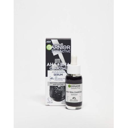 Garnier - Skinactive 4% AHA + BHA & Niacinamide Charcoal Serum 30 ml-Geen kleur