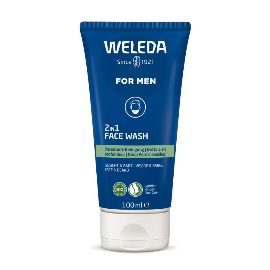 Weleda Gezichtsreiniging Voor Mannen 2in1 Gezichtsreiniger Reinigingsgel Heren 100 ml