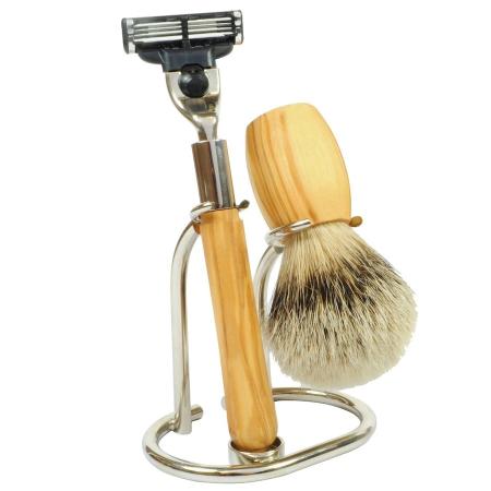 Golddachs Shavingset Olive Wood