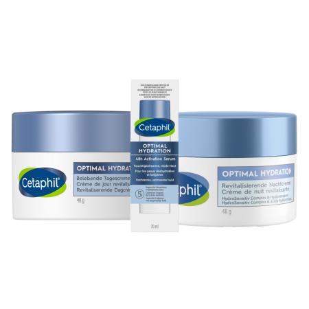 Cetaphil Optimal Hydration Revitaliserende Dagcrème + Nachtcrème +Serum Combi
