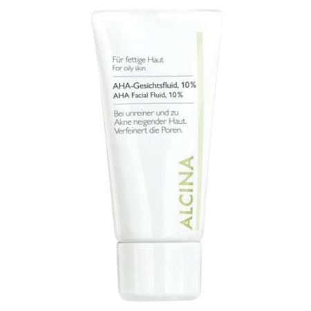 ALCINA Vette huid Aha-gezichtsfluid 10% Reinigingscrème Unisex 50 ml