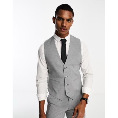 ASOS DESIGN - Smal gilet in grijs