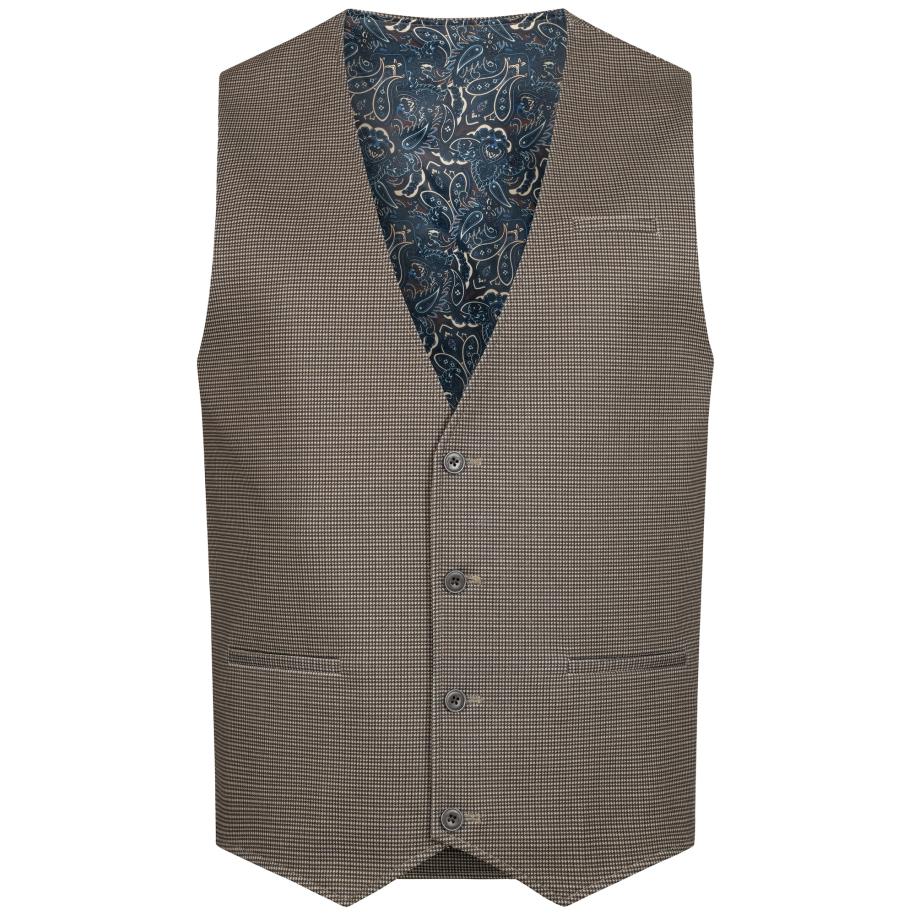 JEFF JEFF Gilet JFChris lichtbeige / donkergroen / wit -