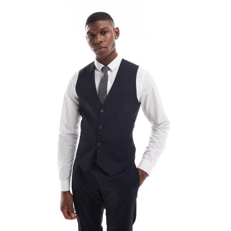 ASOS DESIGN - Skinny gilet in marineblauw
