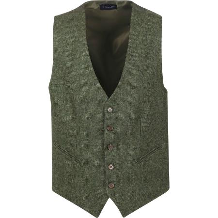 Suitable Gilet Birds Eye Donkergroen