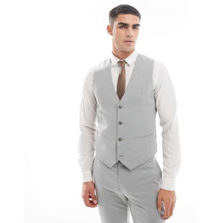 ASOS DESIGN - Skinny gilet in grijs