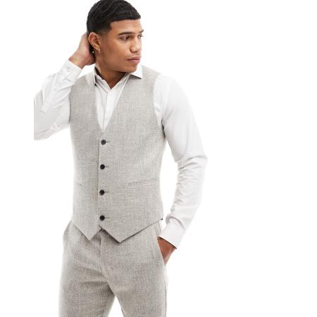 ASOS DESIGN - Skinny colbert in marineblauwe microtextuur-Neutraal