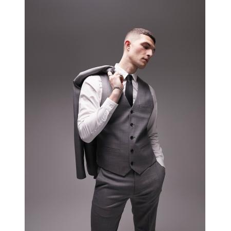 Topman - Gilet met textuur in grijs