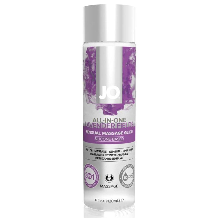 System JO - All-in-One Sensual Massage Lavendel - 120 ml Transparant