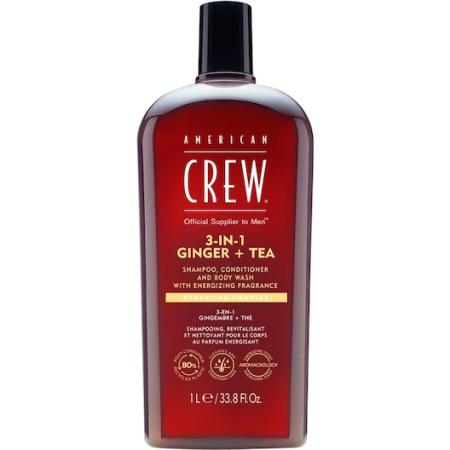 American Crew Haarverzorging & lichaamsverzorging 3-in-1 Ginger + Tea Shampoo, Conditioner and Body Wash Shampoo Heren 1000 ml