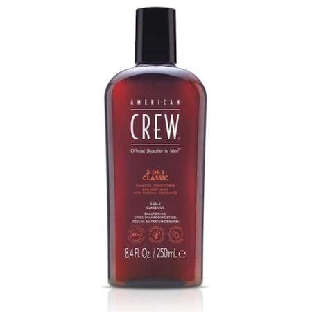 American Crew Haarverzorging & lichaamsverzorging 3-in-1 Klassieke Shampoo, Conditioner en Body Wash Douchegel Heren 250 ml
