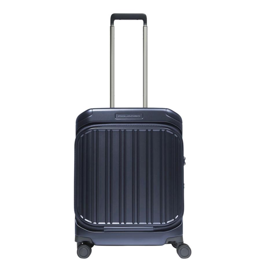 Piquadro PQ Light Fast Check Laptop Cabin Spinner 55 blue Blauw